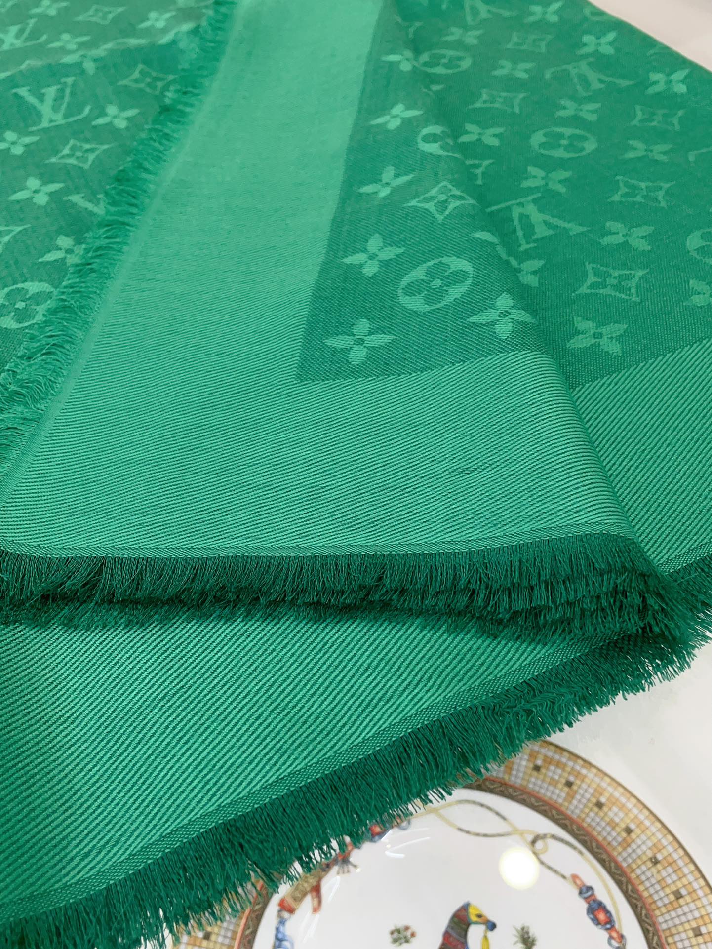 LV Monogram Denim Shawls M75498 Green